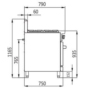 Commercial cooktop oven