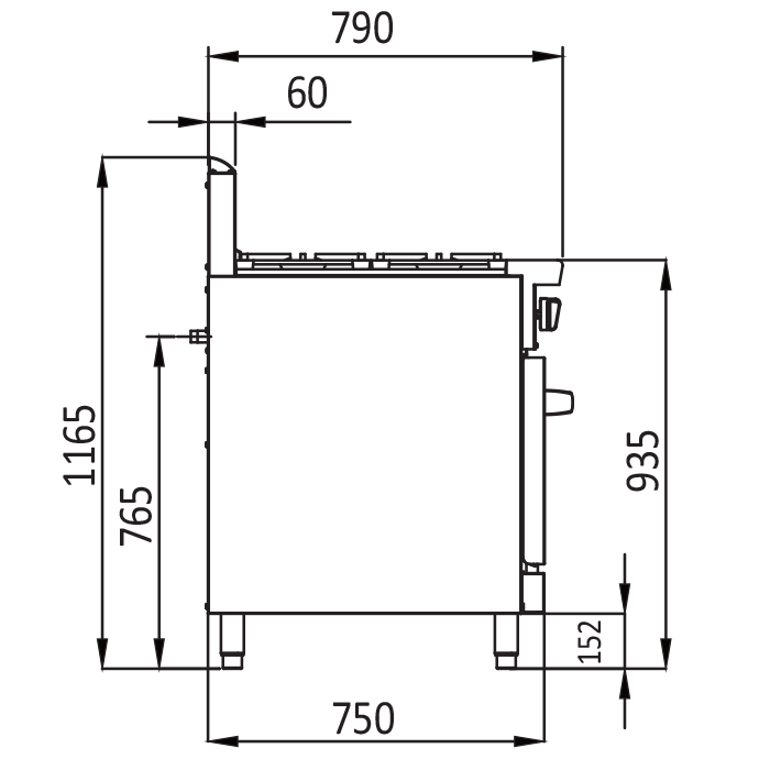 Atosa commercial Oven ATO8BF Dimensions