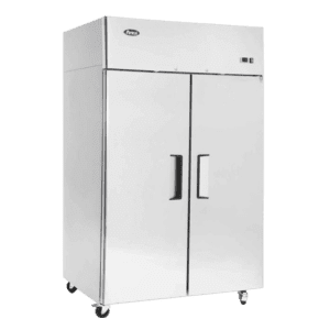 stainless steel two door commercial fridge
