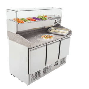 Commercial Prep fridge for pizza marble counter