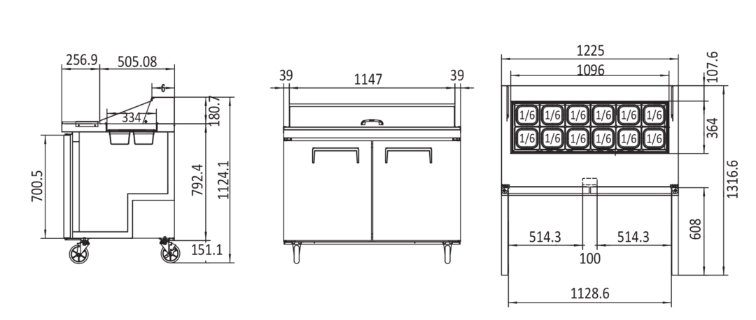 MSF8302 Atosa Sandwich Prep Fridge ~1200mm