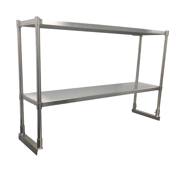 Commercial kitchen double-over-shelf