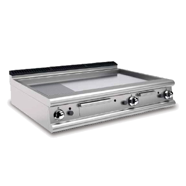 2/3 Smooth 1/3 Ribbed Chromed Griddle Plate