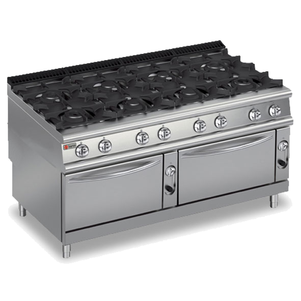Eight Burner Gas Cook Top Double Gas Ovens
