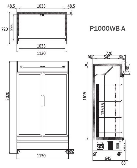 Double Drink Fridge Dimensions