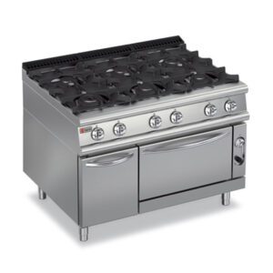 Six Burner Gas Cook Top Gas Oven