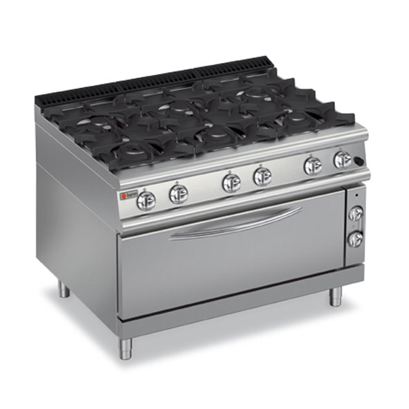 Commercial Six Burner Gas Cook Top Full Oven