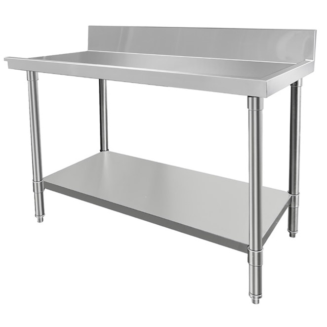 Commercial Dishwasher Stainless Steel Bench - D700mm | Kitchen Setup