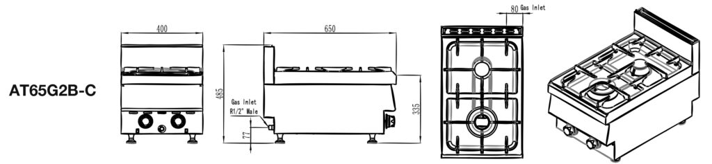 Commercial Benchtop Stove Size