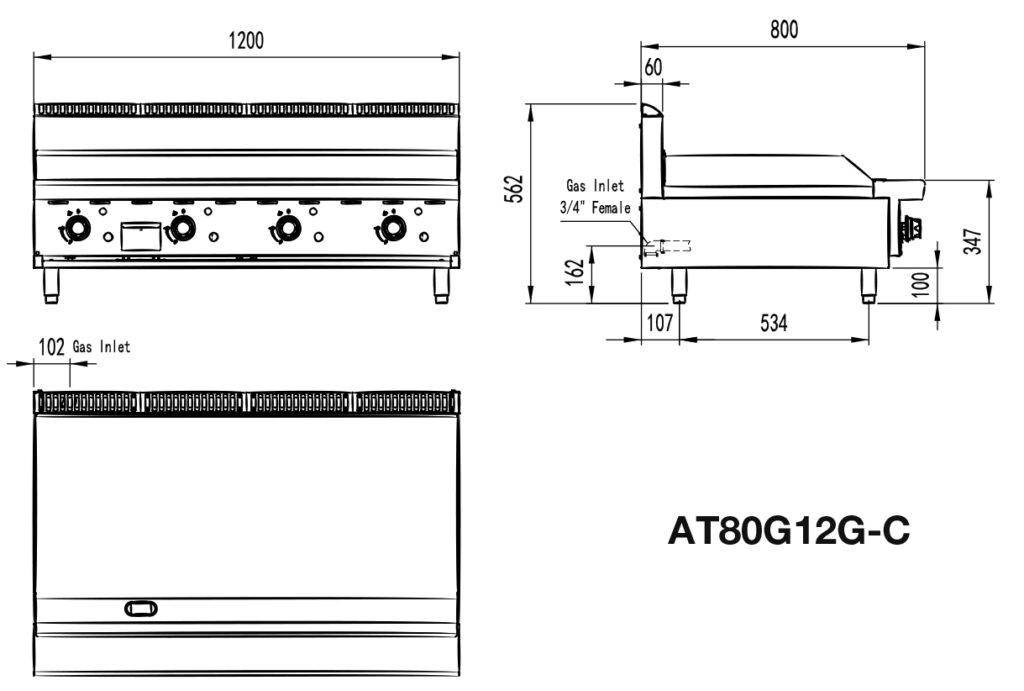 Commercial Griddle Benchtop Size