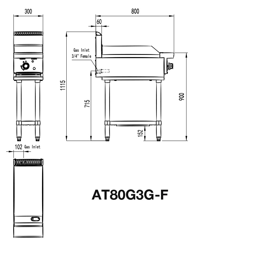 Commercial Flat Grill Stand Dimensions