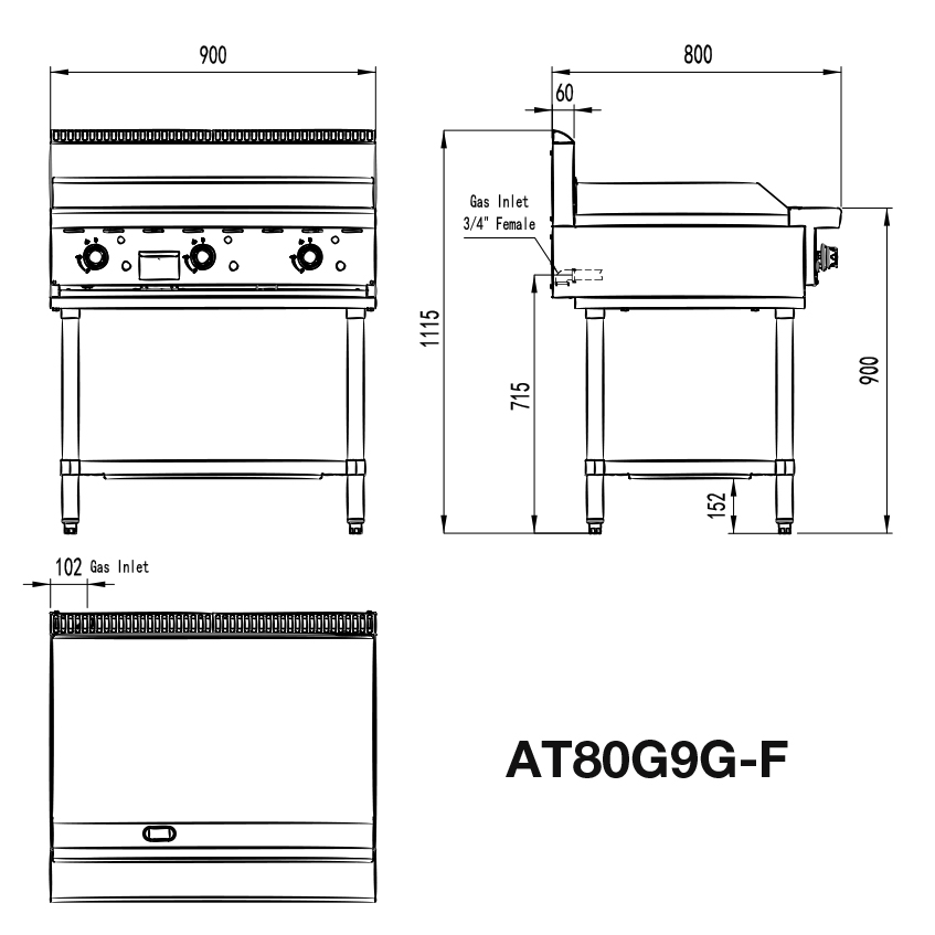 CookRite AT80G9G-F Commercial Hotplate