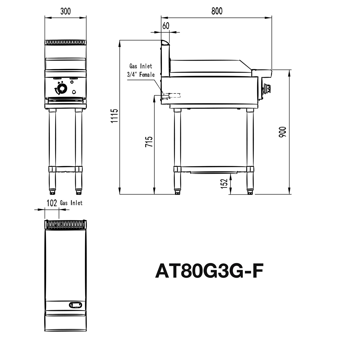 AT80G3G-F small Commercial Griddle