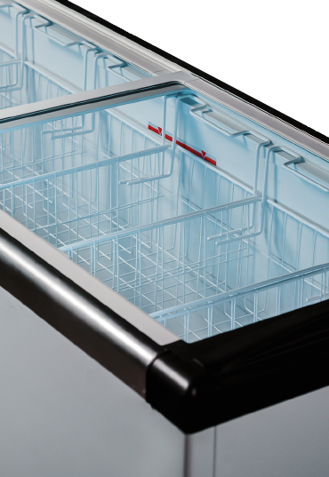 Glass top chest freezer for shops