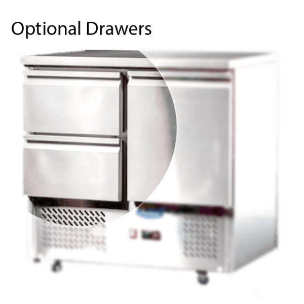 optional drawers for prep fridge