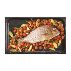 combi Fish baking pan with veg