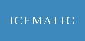 Icematic commercial ice maker logo blue white