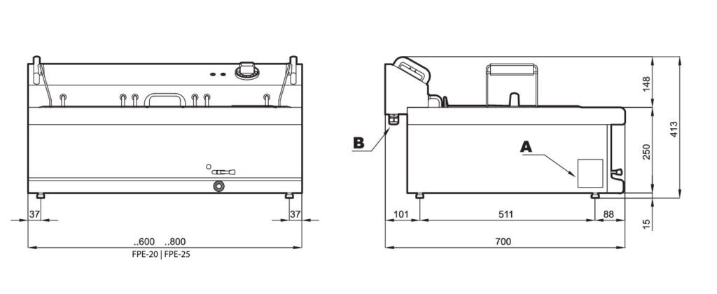 donut fryer dimensions