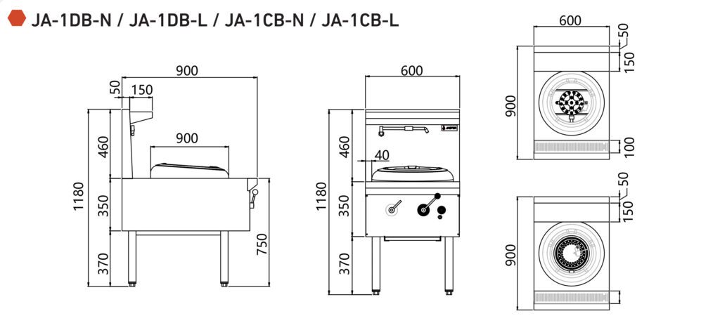 1 hole Wok burner dimensions