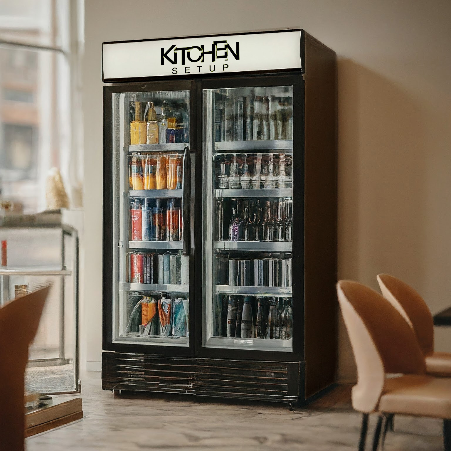 Large Drink Fridge cafe P1000WB 