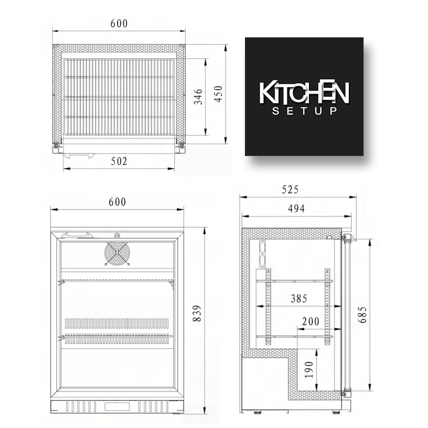 1 door Commercial-bar-fridge-dimensions