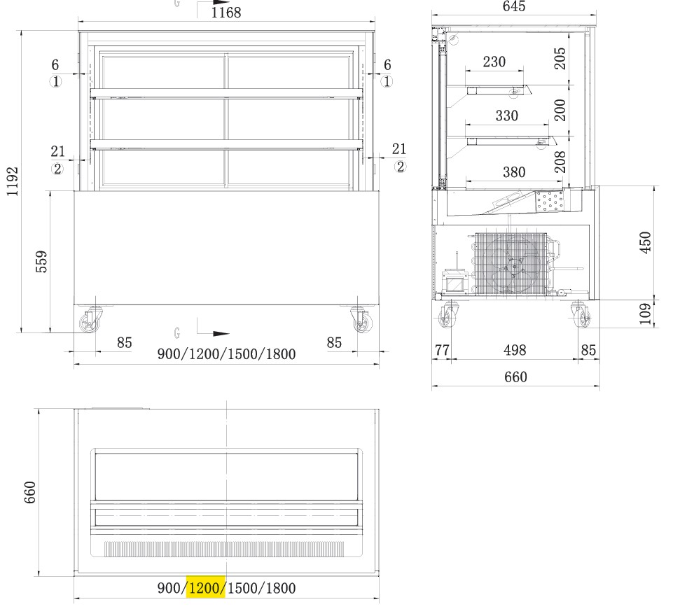 Cake Display dimensions