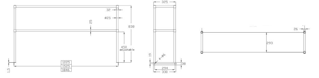 double shelf dimensions