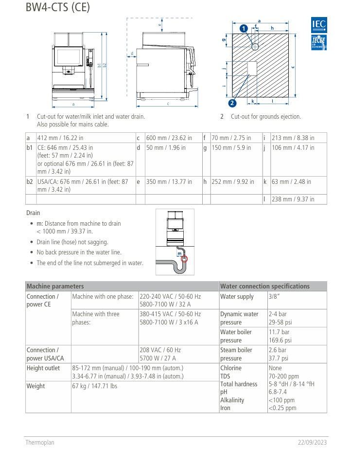 Themoplan BW4CTS2 Spec Sheet