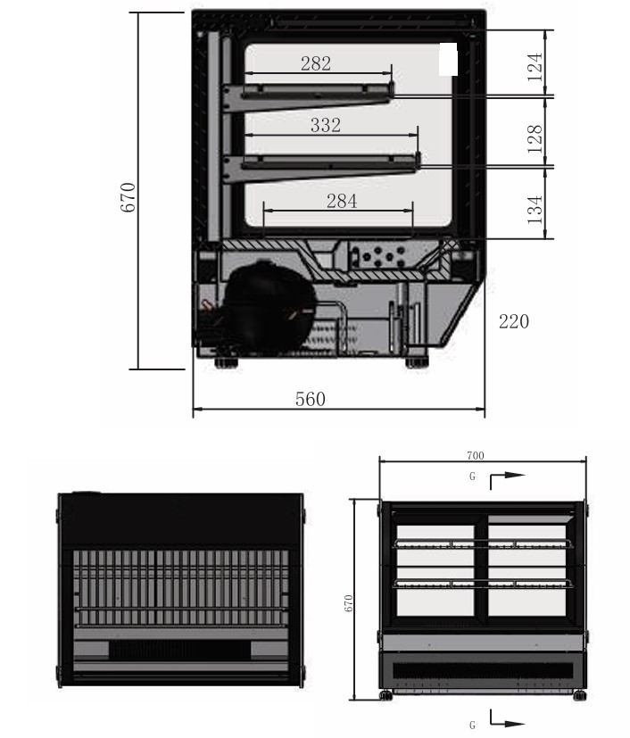 Cake Fridge Dimensions