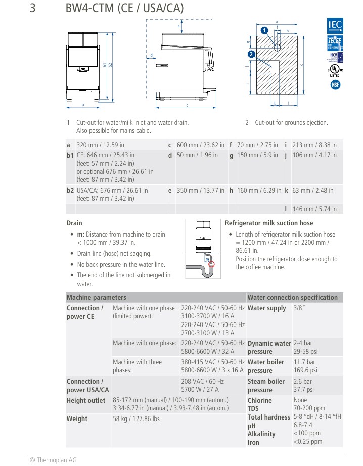 Themoplan BW4CTM1P Spec Sheet