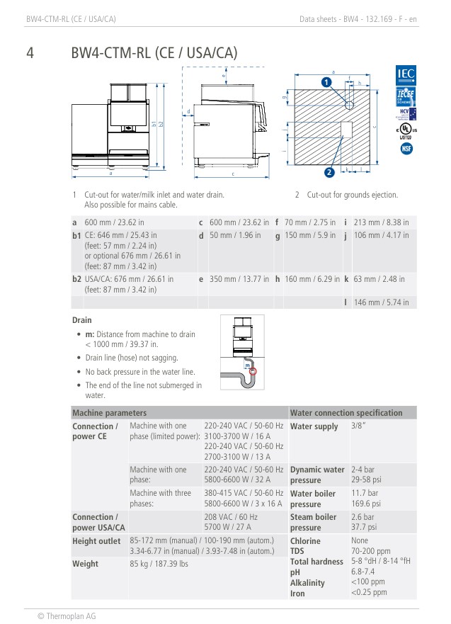 Themoplan BW4CTM1PRL Spec Sheet